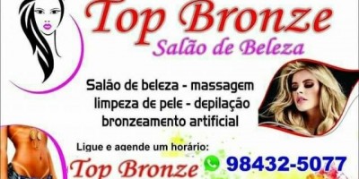 Publicidade – Grande Promoção Salão Top Bronze; Cabelos, Maquiagem, Limpeza de Pele, Massagem e Bronzeamento 