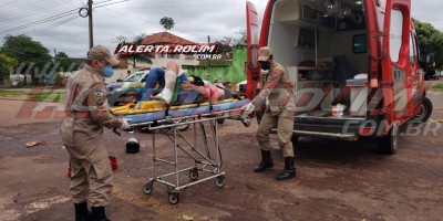 Jovem fratura perna durante colisão entre moto e caminhonete no Bairro Planalto, em Rolim de Moura – Vídeo 