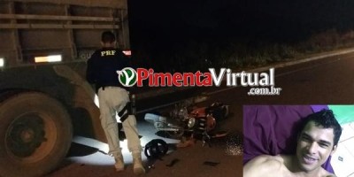 Mototaxista morre ao bater na traseira de carreta, em Pimenta Bueno