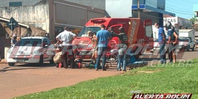 Motociclista fica ferido ao colidir na traseira de caminhão caçamba, em Rolim de Moura 