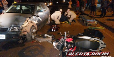 Grave colisão entre carro e moto resulta em duas pessoas feridas, em Rolim de Moura - Vídeo