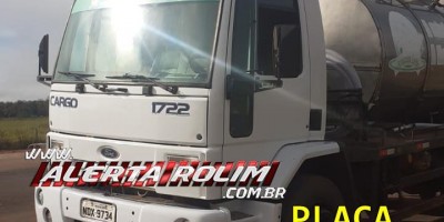 Furto de caminhão de transporte de leite foi registrado na UNISP de Rolim de Moura