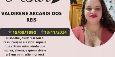 Nota de Pesar -Valdirene Arcardi dos Reis