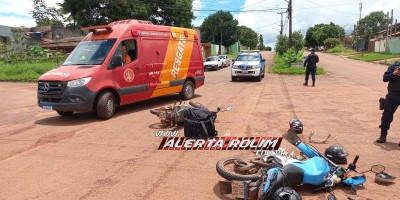 Colisão entre moto taxi e delivery foi registrada nesta tarde em Rolim de Moura