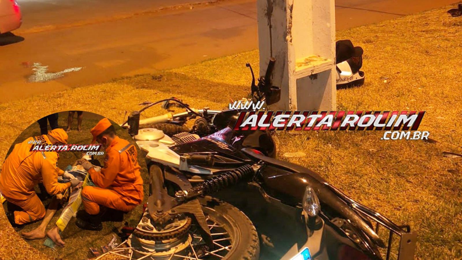 Motociclista Sofreu Fratura Exposta Na Perna Ao Atingir Poste Durante A Madrugada Em Rolim De